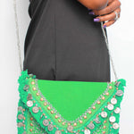 'Ananda' Tribal Clutch (Green)