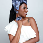 'Chinara' Studs & Head-Adornment Set - Blue