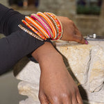 'Sajil' Bangle Stack - (Fuchsia/Orange)