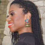 'Lalita' Stud Drops - (Fuchsia, Blue & Black)