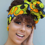 'Iman' Head Adornment (Satin Lined)- Yellow/Orange