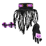 'Kosarachi' Leather Fringe Choker Set