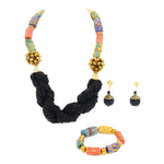 'Thema' Chunky Royalty Bib Set - Black
