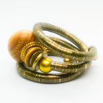 'Zopa' Coil Bangle (Bronze/Wood)