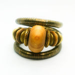 'Zopa' Coil Bangle (Bronze/Wood)