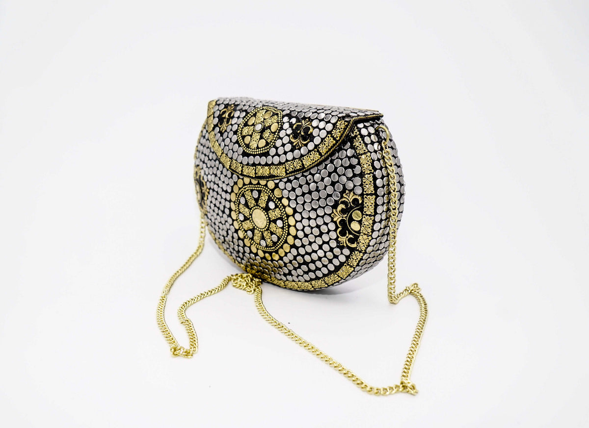 'Ani' Metal Mosaic Bag (Silver/Gold) – Afro-Indie Adornments