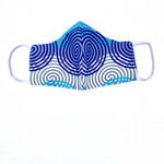'ZIKORA' AFRICAN PRINT MASK+HEAD-WRAP SET (BLUE SWIRL)