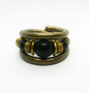 'Zopa' Coil Bangle (Bronze/Black)